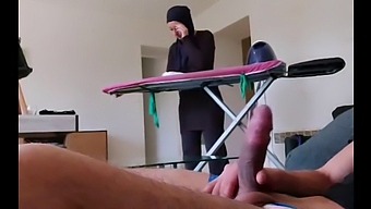 Muslim Maid Surprised By Man'S Exposed Penis