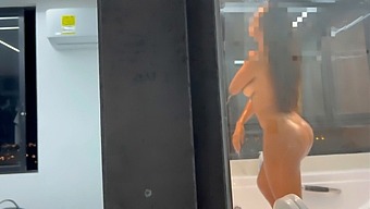 Caught My Curvy Brunette Stepsister On Camera
